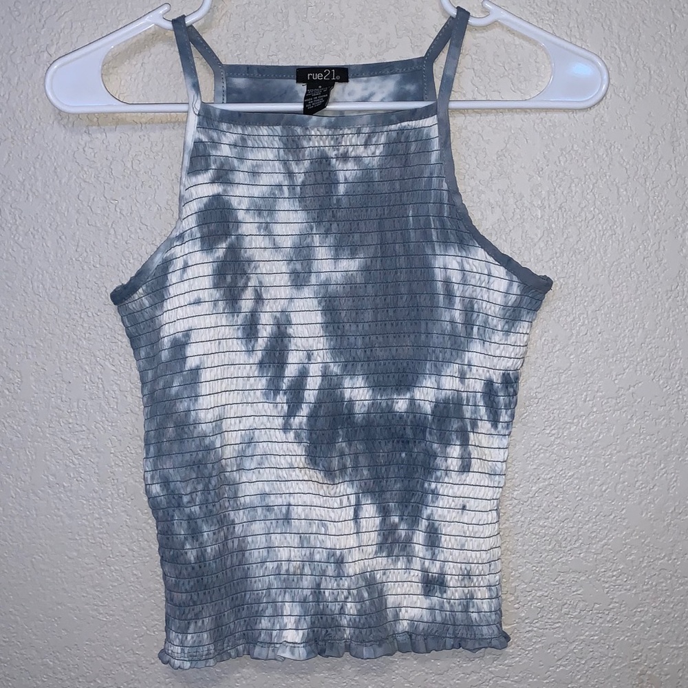 Rue 21 light blue tie dye tank top